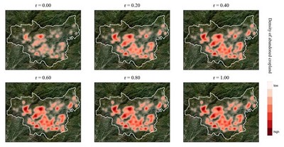 Hotspots of risks of cropland abandonment under relaxation of abandonment restriction.